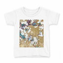 tシャツ キッズ 半袖 白地 デザイン 130 サイズ Tシャツ ティーシャツ T shirt 004544 花 鳥 和風 和柄