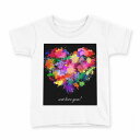 tシャツ キッズ 半袖 白地 デザイン 130 サイズ Tシャツ ティーシャツ T shirt 004561 ペイント カラフル ハート(4)