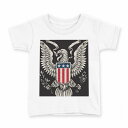 tシャツ キッズ 半袖 白地 デザイン 150 サイズ Tシャツ ティーシャツ T shirt 004576 鳥 黒 国旗(4)
