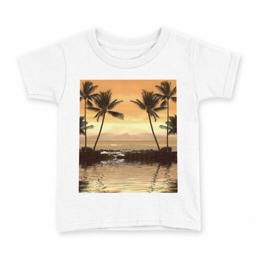 tシャツ キッズ 半袖 白地 デザイン 150 サイズ Tシャツ ティーシャツ T shirt 004650 海 ヤシの木 tシャツ キッズ 半袖 白地 デザイン 150 サイズ Tシャツ ティーシャツ T shirt 004650 海 ヤシの木