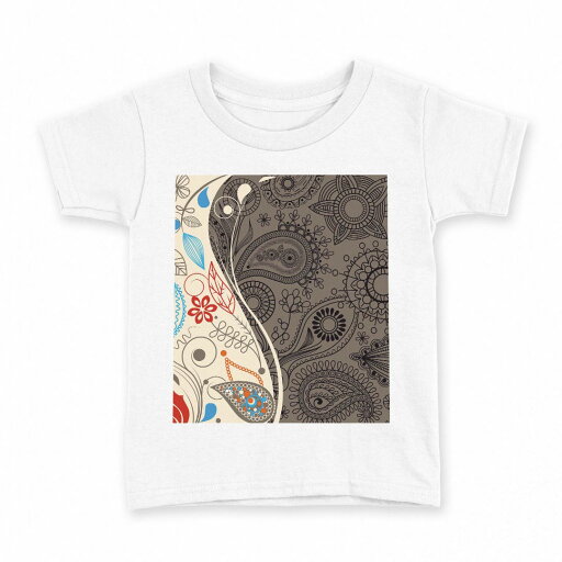 tシャツ キッズ 半袖 白地 デザイン 100 サイズ Tシャツ ティーシャツ T shirt 005158 ペイズリー イラスト 模様 tシャツ キッズ 半袖 白地 デザイン 100 サイズ Tシャツ ティーシャツ T shirt 005158 ペイズリー イラスト 模様