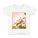 tシャツ キッズ 半袖 白地 デザイン 150 サイズ Tシャツ ティーシャツ T shirt 005354 花 ピンク(4)
