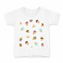 tシャツ キッズ 半袖 白地 デザイン 90 Tシャツ ティーシャツ T shirt 005395 アイス 模様 カラフル
