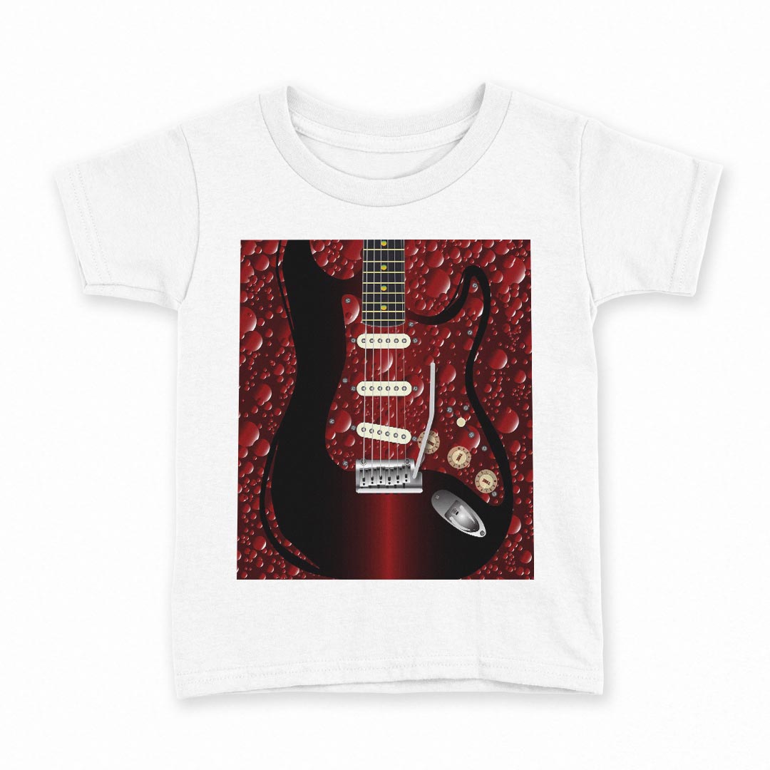 tシャツ キッズ 半袖 白地 デザイン 120 サイズ Tシャツ ティーシャツ T shirt 005516 ギター 楽器