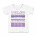 tシャツ キッズ 半袖 白地 デザイン 90 Tシャツ ティーシャツ T shirt 005530 紫 模様 パープル(4)