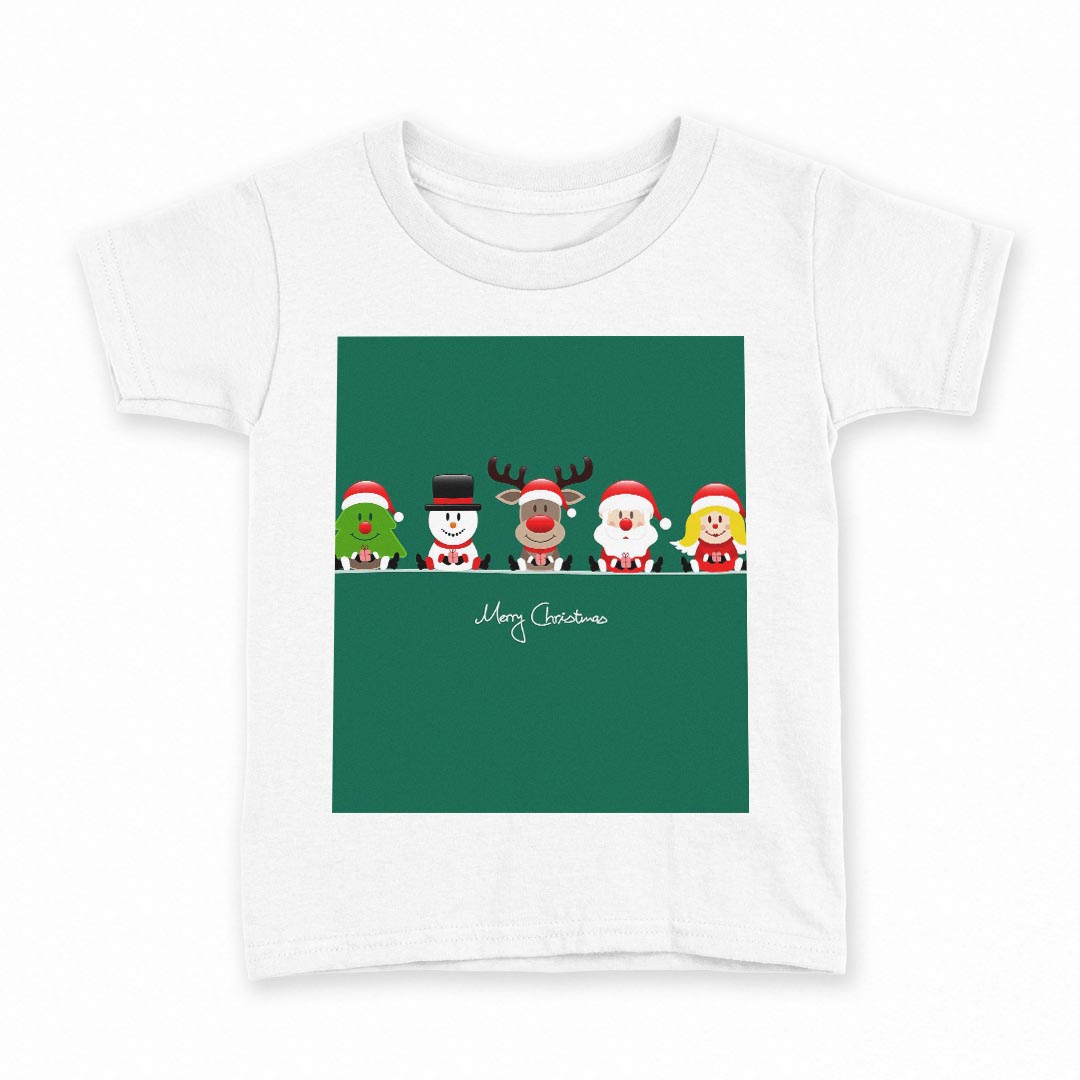 tシャツ キッズ 半袖 白地 デザイン 140 サイズ Tシャツ ティーシャツ T shirt 005533 クリスマス　キャラクター
