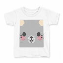 tシャツ キッズ 半袖 白地 デザイン 120 サイズ Tシャツ ティーシャツ T shirt 005572 動物 イラスト ねずみ