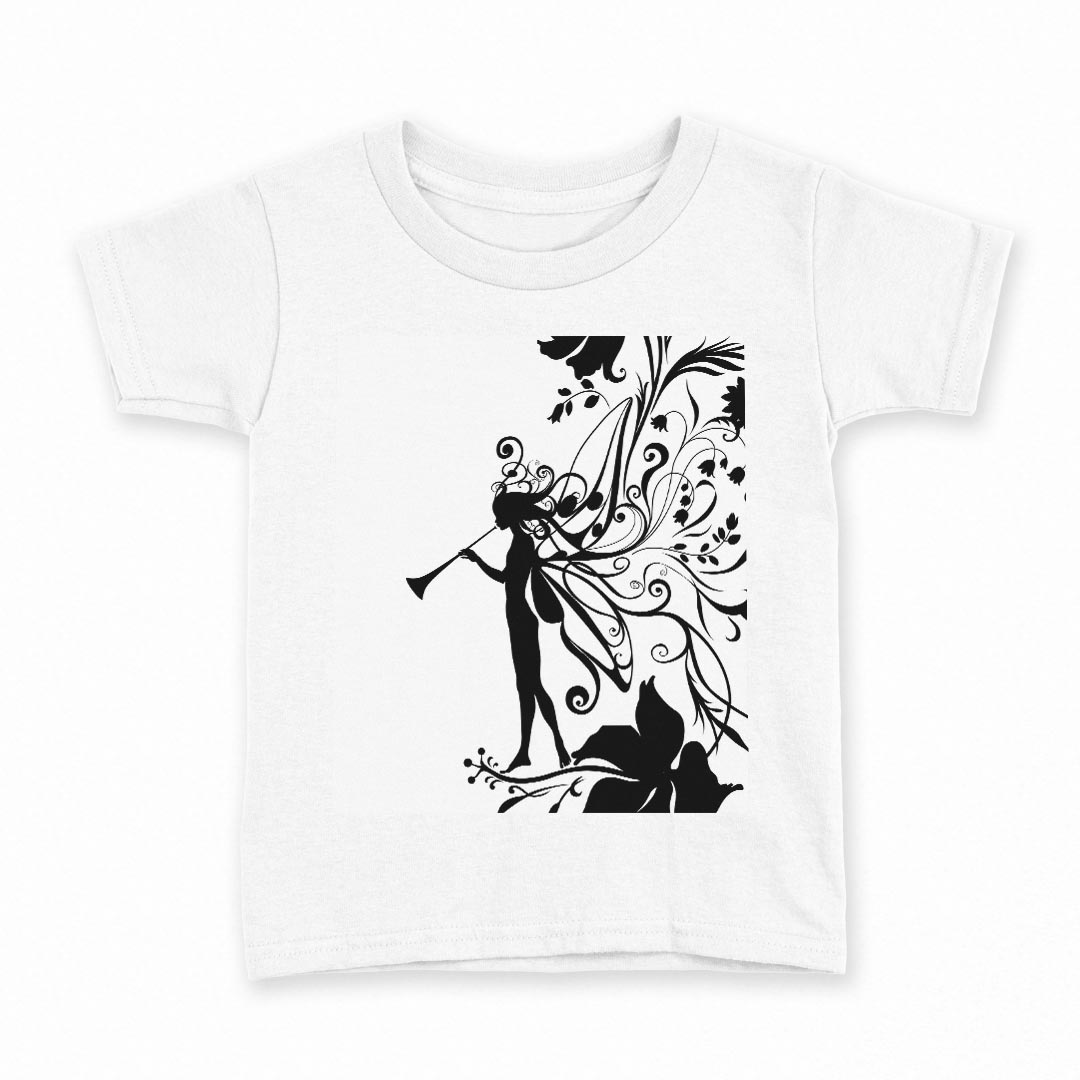 tシャツ キッズ 半袖 白地 デザイン 100 サイズ Tシャツ ティーシャツ T shirt 005575 妖精　花