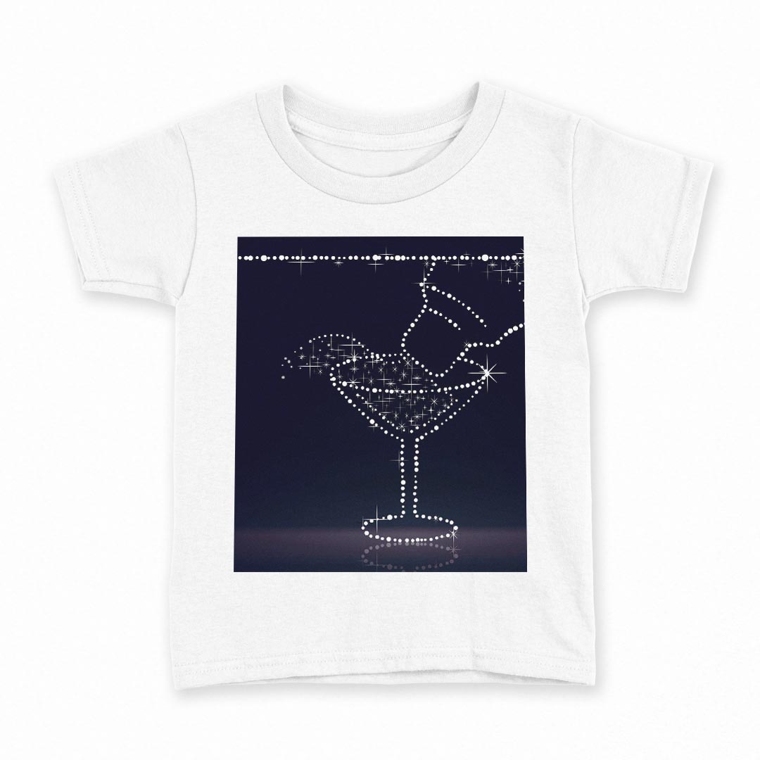 tシャツ キッズ 半袖 白地 デザイン 110 サイズ Tシャツ ティーシャツ T shirt 005688 カクテル きらきら