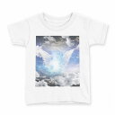 tシャツ キッズ 半袖 白地 デザイン 160 サイズ Tシャツ ティーシャツ T shirt 005712 空 羽根 雲(4)
