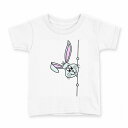 tシャツ キッズ 半袖 白地 デザイン 130 サイズ Tシャツ ティーシャツ T shirt 005715 動物 キャラクター 兎(4)