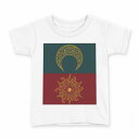 tシャツ キッズ 半袖 白地 デザイン 110 サイズ Tシャツ ティーシャツ T shirt 005957 花 太陽 月(4)