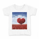 tシャツ キッズ 半袖 白地 デザイン 90 Tシャツ ティーシャツ T shirt 006009 写真 ハート 植物(4)