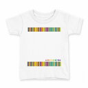 tシャツ キッズ 半袖 白地 デザイン 100 サイズ Tシャツ ティーシャツ T shirt 006213 ストライプ カラフル 模様(4)