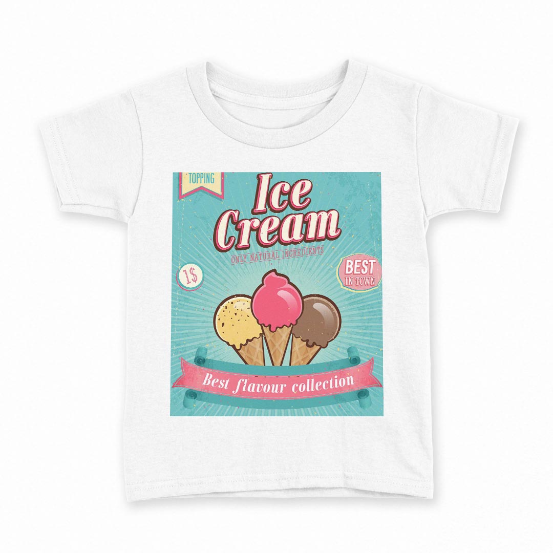 tシャツ キッズ 半袖 白地 デザイン 160 サイズ Tシャツ ティーシャツ T shirt 006222 アイス イラスト