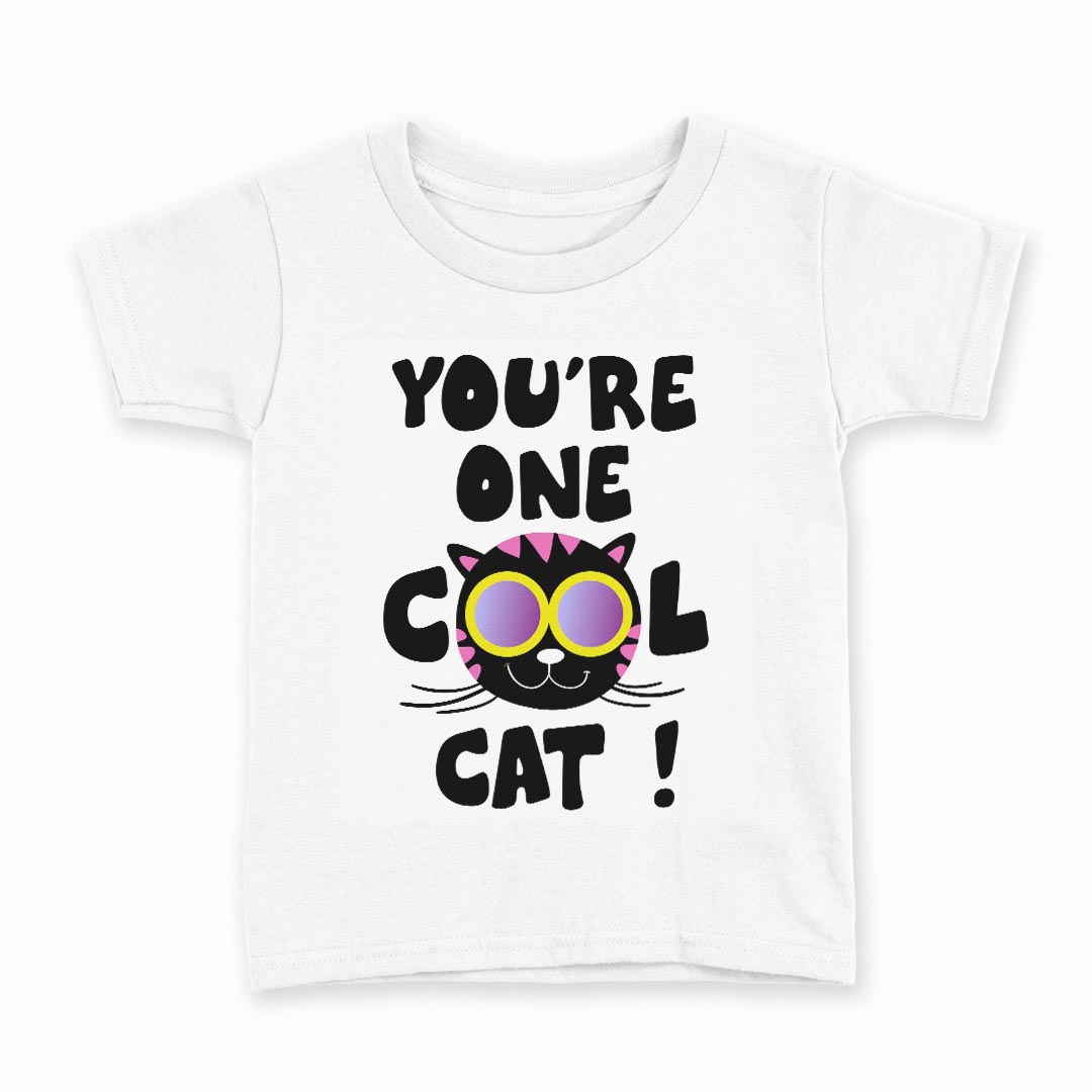 T-Shirts （Short Sleeve） - tシャツ キッズ 半袖 白地 デザイン 110 サイズ Tシャツ ティーシャツ T shirt 006323 ねこ　英語　文字