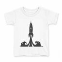 tシャツ キッズ 半袖 白地 デザイン 110 サイズ Tシャツ ティーシャツ T shirt 006355 ロケット イラスト(4)