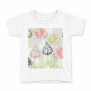 tシャツ キッズ 半袖 白地 デザイン 100 サイズ Tシャツ ティーシャツ T shirt 006505 模様 葉っぱ(4)