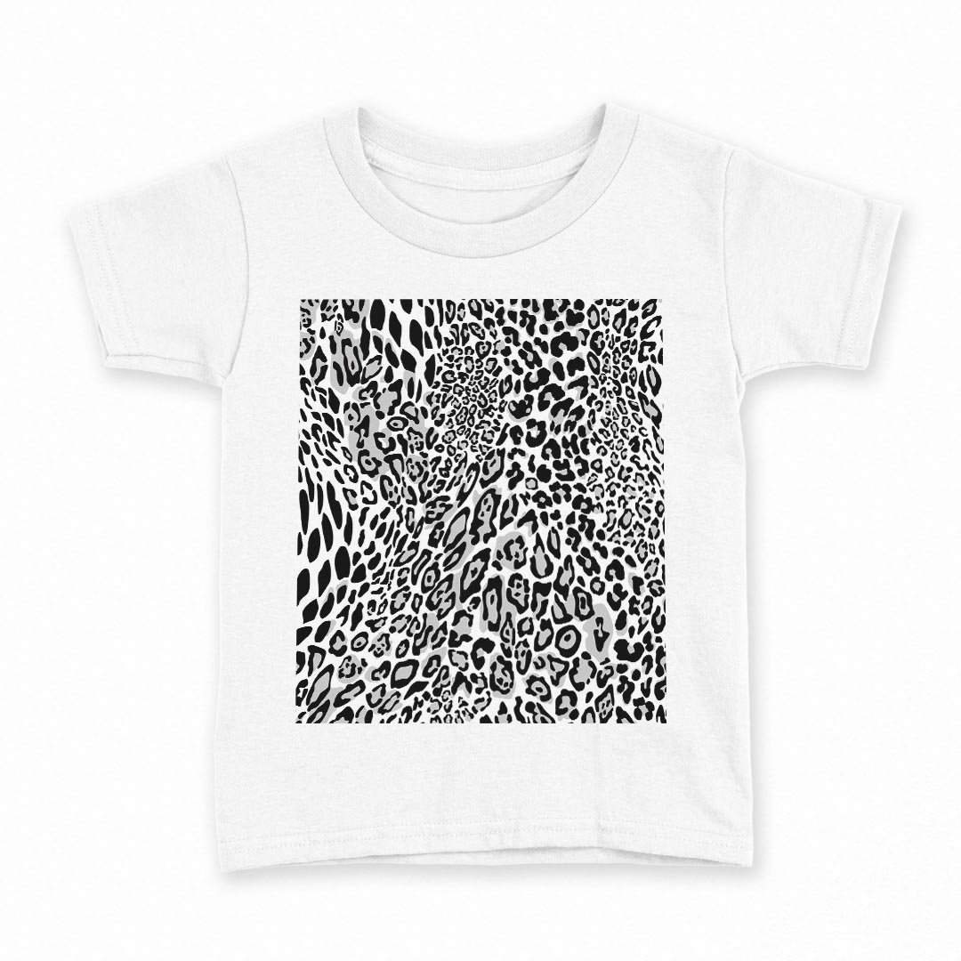 tシャツ キッズ 半袖 白地 デザイン 100 サイズ Tシャツ ティーシャツ T shirt 006582 ヒョウ柄　動物..