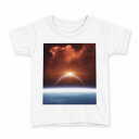 tシャツ キッズ 半袖 白地 デザイン 90 Tシャツ ティーシャツ T shirt 006717 宇宙 太陽 星