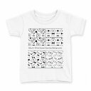 tシャツ キッズ 半袖 白地 デザイン 150 サイズ Tシャツ ティーシャツ T shirt 006787 眼鏡 髭 模様(4)
