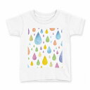 tシャツ キッズ 半袖 白地 デザイン 160 サイズ Tシャツ ティーシャツ T shirt 006840 雨 雫(4)