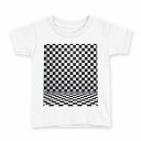 tシャツ キッズ 半袖 白地 デザイン 90 Tシャツ ティーシャツ T shirt 006867 市松模様 チェック(4)