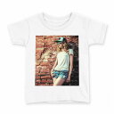 tシャツ キッズ 半袖 白地 デザイン 90 Tシャツ ティーシャツ T shirt 006918 写真 人物(4)