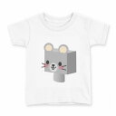 tシャツ キッズ 半袖 白地 デザイン 120 サイズ Tシャツ ティーシャツ T shirt 007139 ねずみ キャラクター
