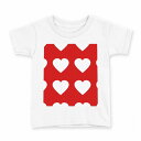 tシャツ キッズ 半袖 白地 デザイン 150 サイズ Tシャツ ティーシャツ T shirt 007198 ハート 模様(4)