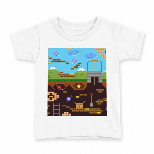 tシャツ キッズ 半袖 白地 デザイン 130 サイズ Tシャツ ティーシャツ T shirt 007378 ドット ゲーム カラフル tシャツ キッズ 半袖 白地 デザイン 130 サイズ Tシャツ ティーシャツ T shirt 007378 ドット ゲーム カラフル