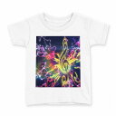 tシャツ キッズ 半袖 白地 デザイン 100 サイズ Tシャツ ティーシャツ T shirt 007398 音符 カラフル レインボー