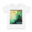 tシャツ キッズ 半袖 白地 デザイン 130 サイズ Tシャツ ティーシャツ T shirt 007488 ハロウィン コウモリ レインボー(4)