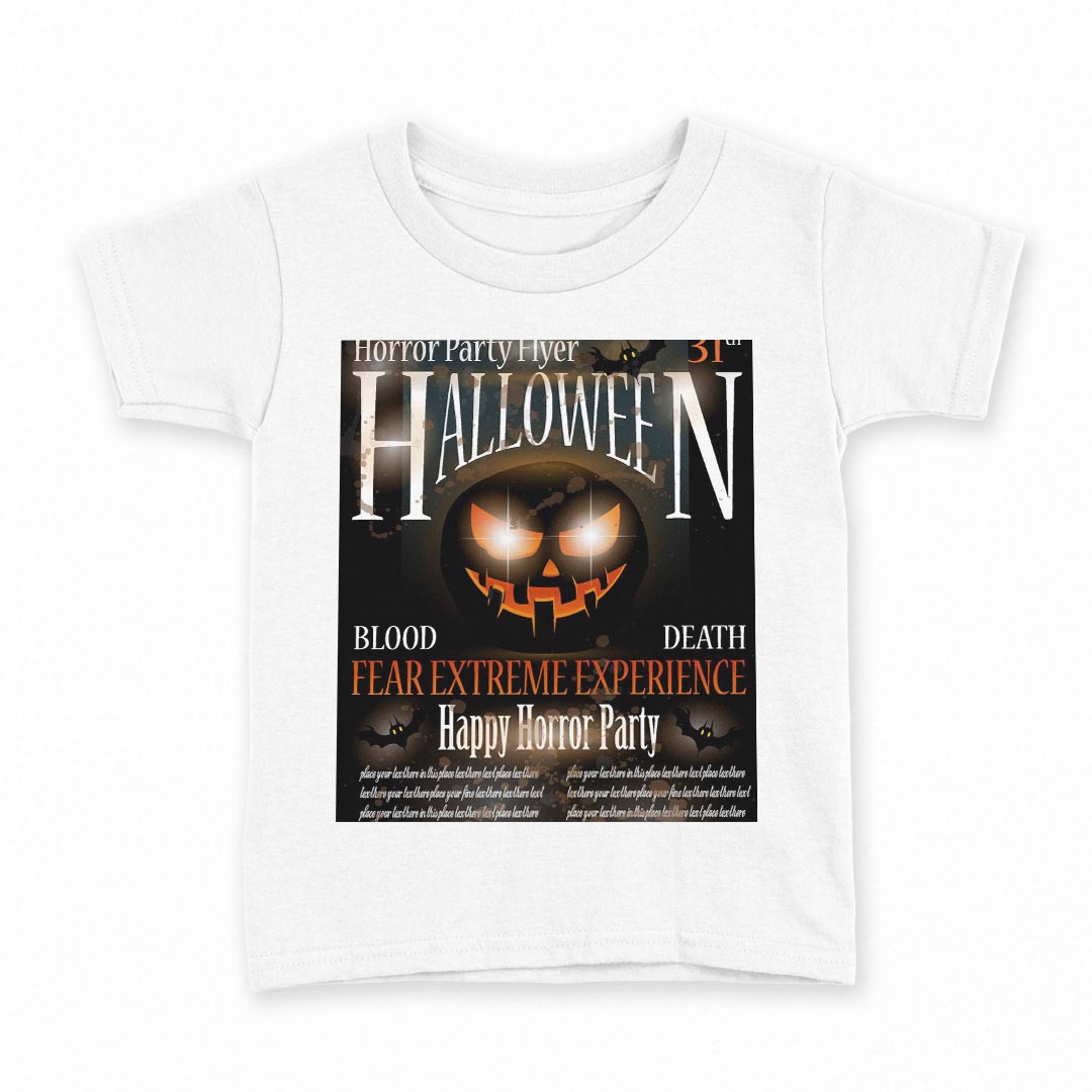 T-Shirts （Short Sleeve） - tシャツ キッズ 半袖 白地 デザイン 100 サイズ Tシャツ ティーシャツ T shirt 007494 ハロウィン　黒　ブラック　カボチャ