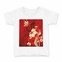tシャツ キッズ 半袖 白地 デザイン 120 サイズ Tシャツ ティーシャツ T shirt 007606 花 赤 レッド(4)