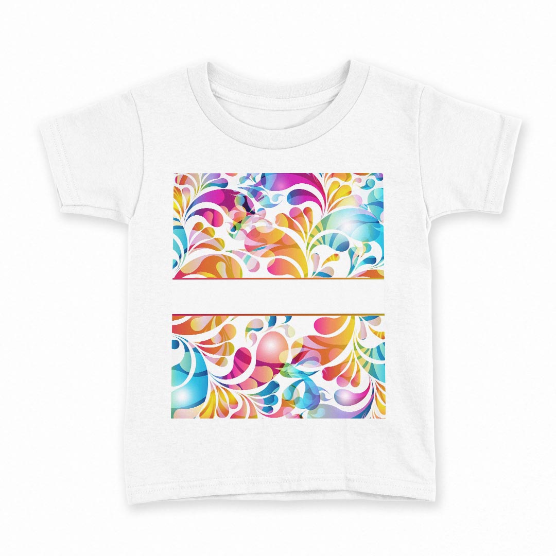 tシャツ キッズ 半袖 白地 デザイン 140 サイズ Tシャツ ティーシャツ T shirt 007648 植物 カラフル レインボー