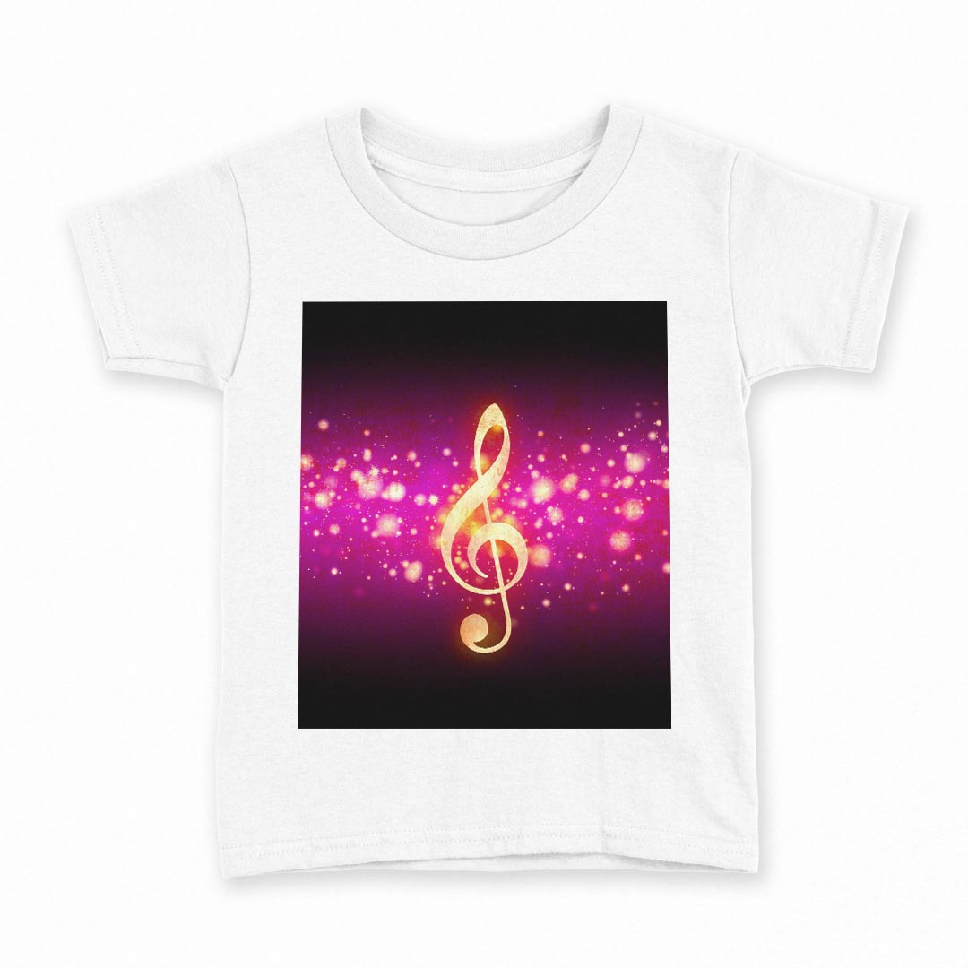 tシャツ キッズ 半袖 白地 デザイン 110 サイズ Tシャツ ティーシャツ T shirt 007998 音符　ピンク　..