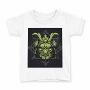 tシャツ キッズ 半袖 白地 デザイン 150 サイズ Tシャツ ティーシャツ T shirt 008044 兜 緑 グリーン イラスト(4)