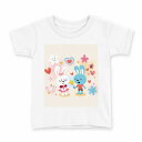 tシャツ キッズ 半袖 白地 デザイン 140 サイズ Tシャツ ティーシャツ T shirt 008119 ハート うさぎ 兎 花(4)