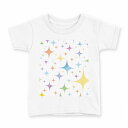 tシャツ キッズ 半袖 白地 デザイン 90 Tシャツ ティーシャツ T shirt 008254 きらきら カラフル パステル 模様(4)