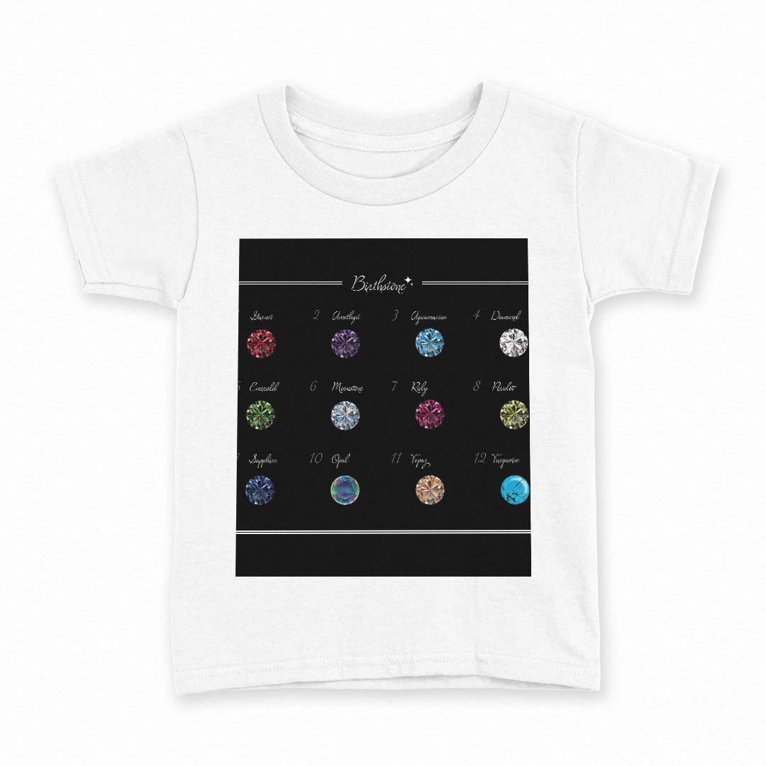 T-Shirts （Short Sleeve） - tシャツ キッズ 半袖 白地 デザイン 100 サイズ Tシャツ ティーシャツ T shirt 008281 ダイヤ　宝石　カラフル　黒　ブラック