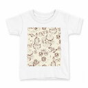 tシャツ キッズ 半袖 白地 デザイン 160 サイズ Tシャツ ティーシャツ T shirt 008399 イラスト 紅茶 お菓子 模様(4)