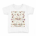 tシャツ キッズ 半袖 白地 デザイン 110 サイズ Tシャツ ティーシャツ T shirt 008603 カラフル 鹿 ベル 星 スター(4)