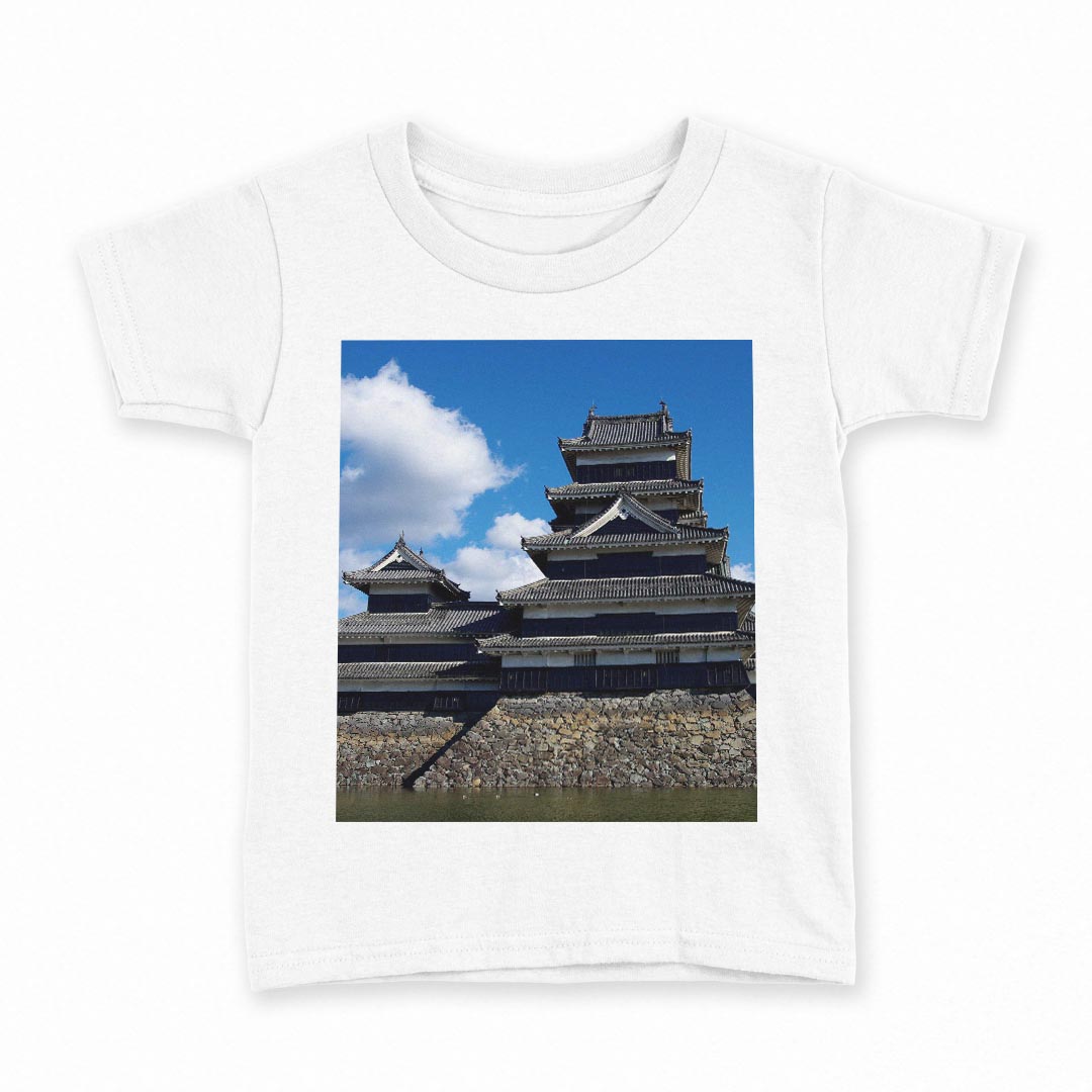tシャツ キッズ 半袖 白地 デザイン 130 サイズ Tシャツ ティーシャツ T shirt 008626 写真　城　空　..