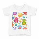 tシャツ キッズ 半袖 白地 デザイン 130 サイズ Tシャツ ティーシャツ T shirt 008629 モンスター キャラクター イラスト(4)