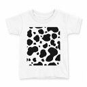 tシャツ キッズ 半袖 白地 デザイン 110 サイズ Tシャツ ティーシャツ T shirt 008658 牛柄 白黒 模様(4)