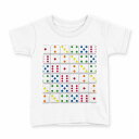tシャツ キッズ 半袖 白地 デザイン 120 サイズ Tシャツ ティーシャツ T shirt 008704 サイコロ カラフル