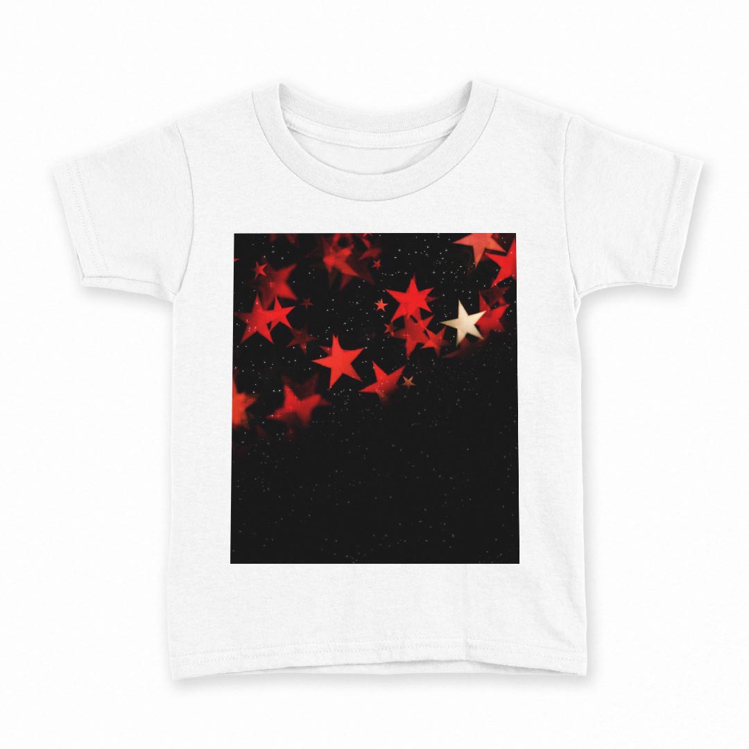 T-Shirts （Short Sleeve） - tシャツ キッズ 半袖 白地 デザイン 150 サイズ Tシャツ ティーシャツ T shirt 008722 黒　ブラック　レッド　赤　星　スター