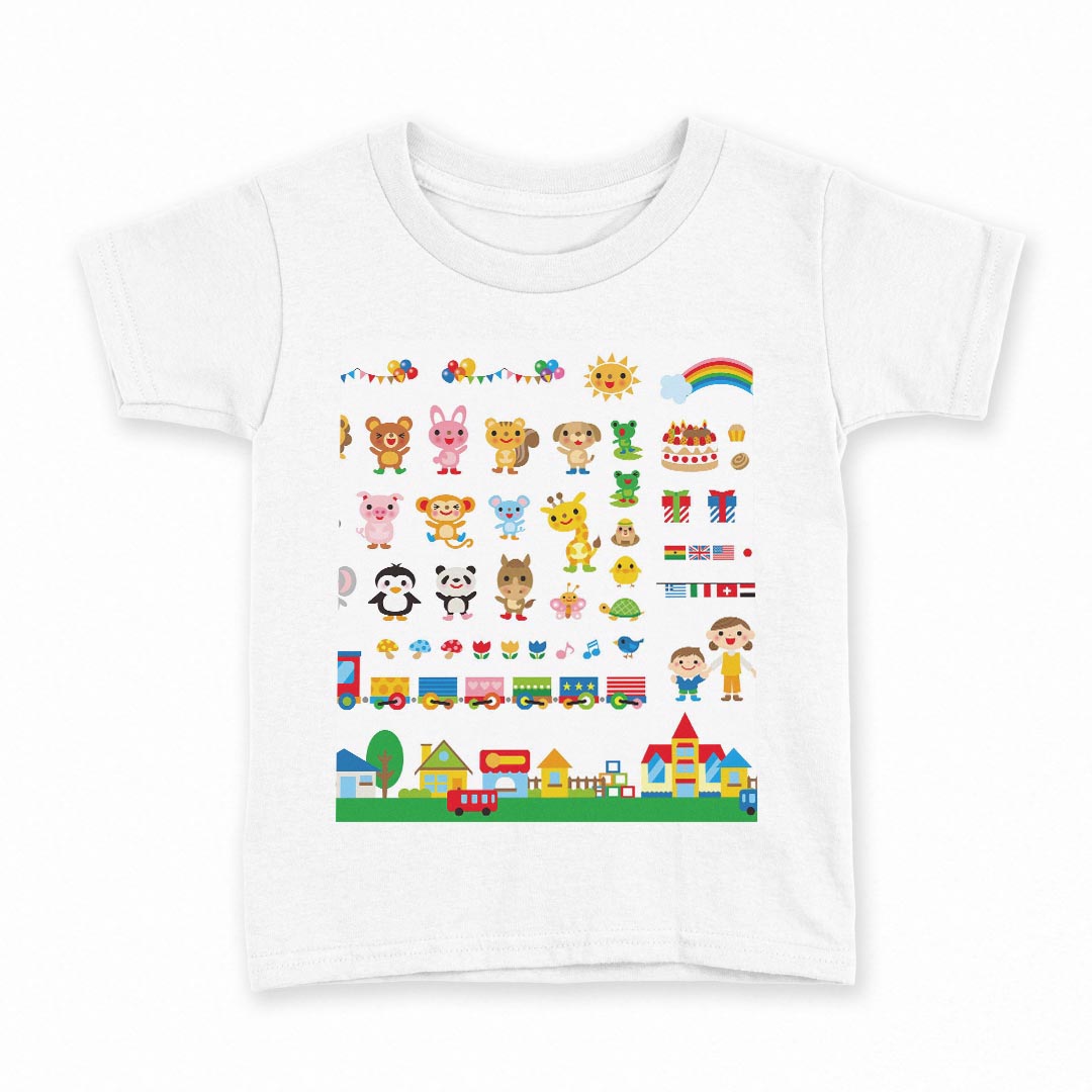 tシャツ キッズ 半袖 白地 デザイン 160 サイズ Tシャツ ティーシャツ T shirt 008737 イラスト　おも..