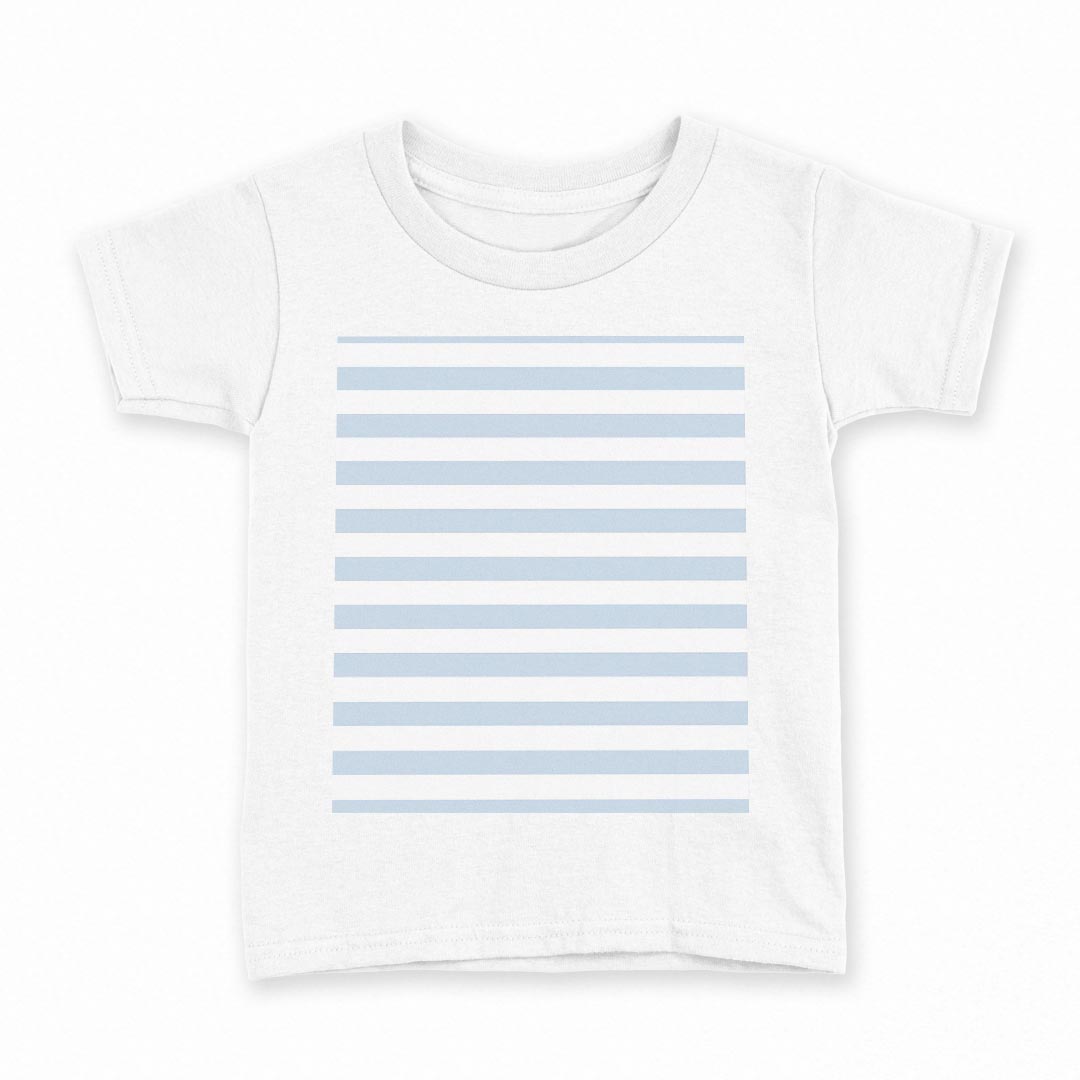 tシャツ キッズ 半袖 白地 デザイン 100 サイズ Tシャツ ティーシャツ T shirt 009043 シンプル　ボーダー　青(4.0)